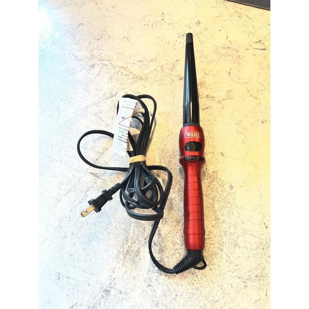 Wahl CurlPro Digital Tourmaline Ceramic Tapered Curling Wand Red 1/2"-1"